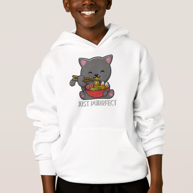 Just Purrfect - Cat Eating Ramen (Front)