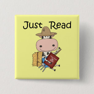 Just Read 15 Cm Square Badge