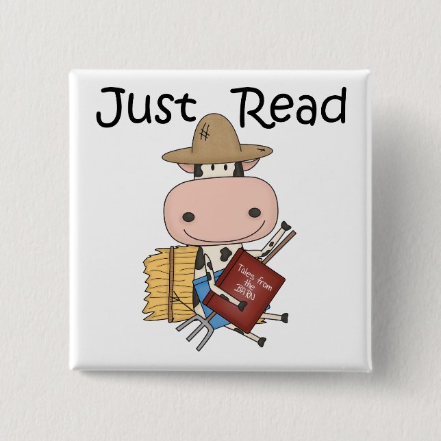 Just Read 15 Cm Square Badge (Front)