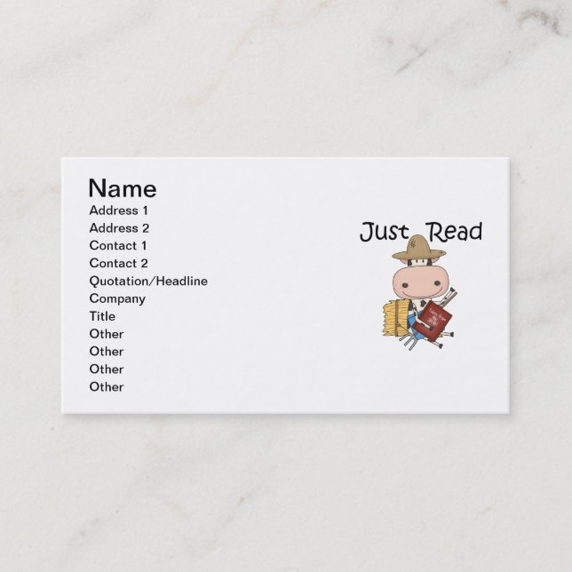 Just Read Business Card (Front)
