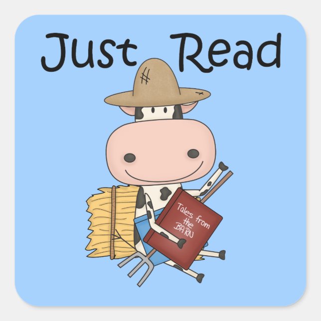 Just Read Square Sticker (Front)