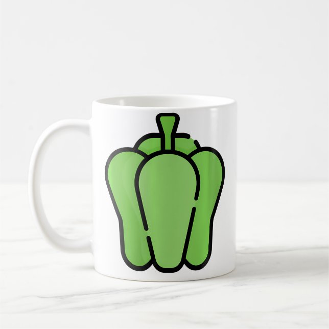 Just Really Like Bell Peppers Green Pepper Coffee Mug (Left)