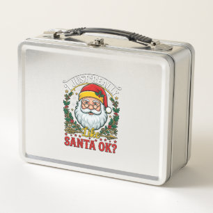 Just Really Like Santa Ok Christmas Claus Holly Wr Metal Lunch Box