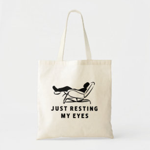 Just Resting My Eyes Funny Sarcastic Dad Joke Tote Bag