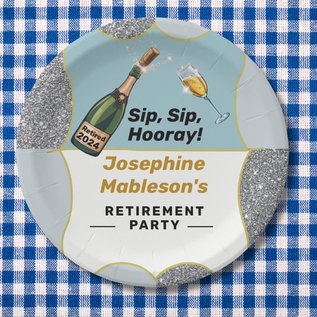 Just retired, retirement party accessories  paper plate (Creator Uploaded)