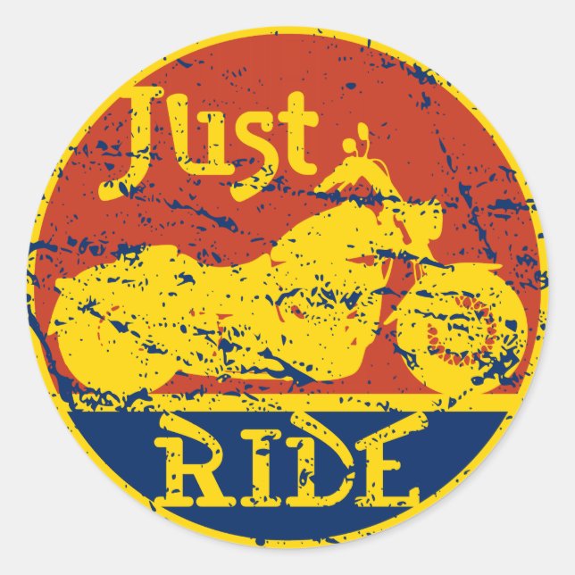 Just Ride Classic Round Sticker (Front)