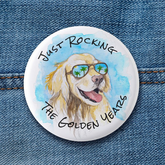 Just Rocking The Golden Years Funny Pun Retirement 3 Cm Round Badge (Creator Uploaded)