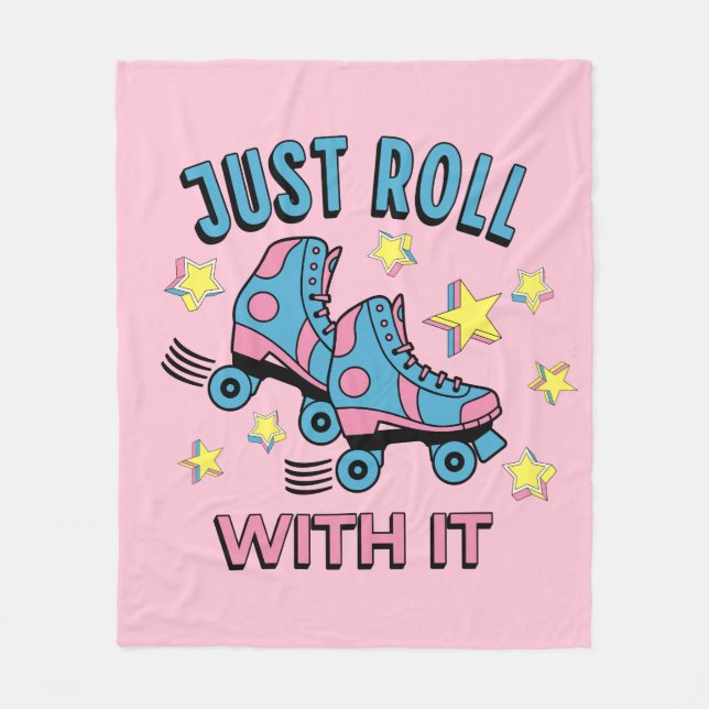 Just roll with it fleece blanket (Front)
