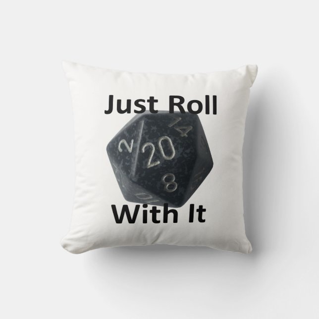 Just Roll With It throw pillow (Front)