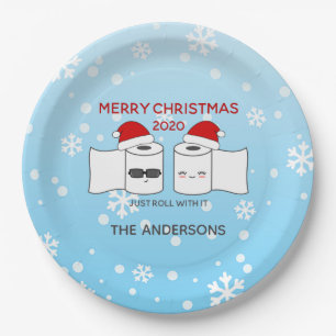 Just Roll With It Toilet Paper Funny Covid-19 Paper Plate