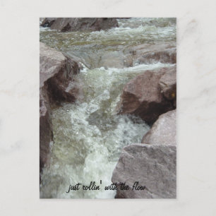 just rollin' with the flow announcement postcard