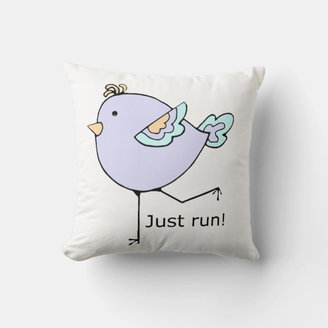 Just Run Cute Cartoon Running Chick Cushion (Front)