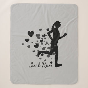 Just Run Inspirational Encouragement for Women Sherpa Blanket