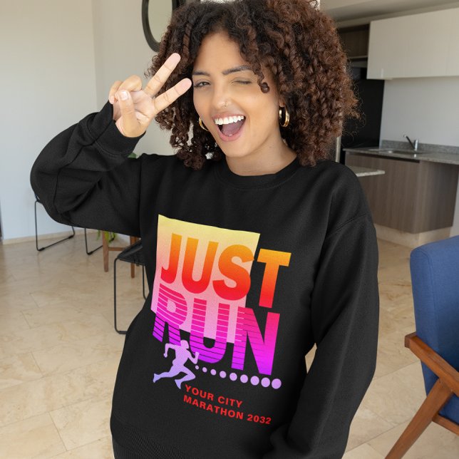 Just Run Marathon Runner Track Race Vivid Women's Sweatshirt (Just Run Marathon Runner Track Race Vivid Women's Sweatshirt)