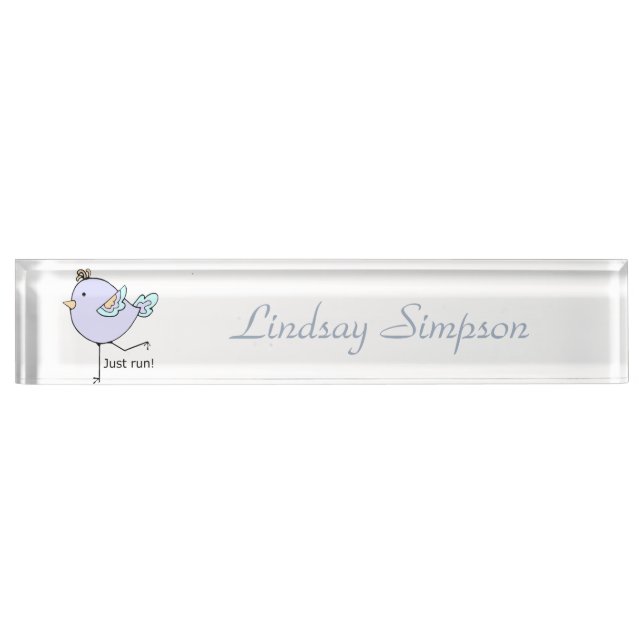 Just Run Motivational Quote for Running Fans Nameplate (Front)