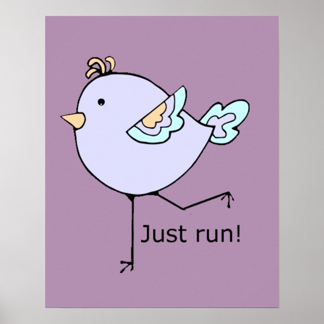 Just Run Motivational Quote for Running Fans Poster (Front)