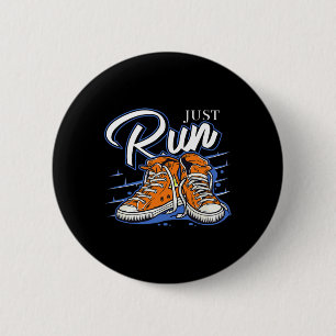 Just Run Runner Biathlon Jogging Triathlon Running 6 Cm Round Badge
