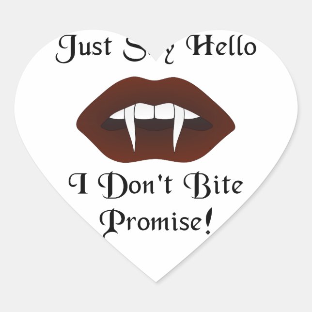 Just Say Hello Heart Sticker (Front)