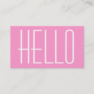 Just Say Hello Pink Business Card