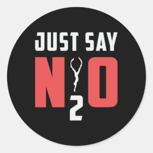 Just Say N2O Scuba Diving Diver Ocean Sea Funny Classic Round Sticker
