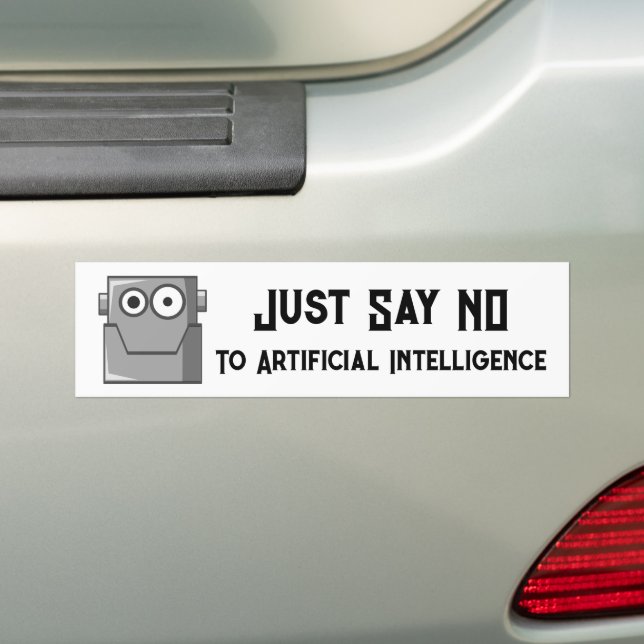 Just Say No to Artificial Intelligence Postcard Bumper Sticker (On Car)