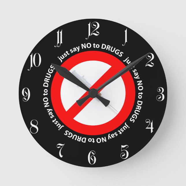 Just say no to drugs round clock (Front)