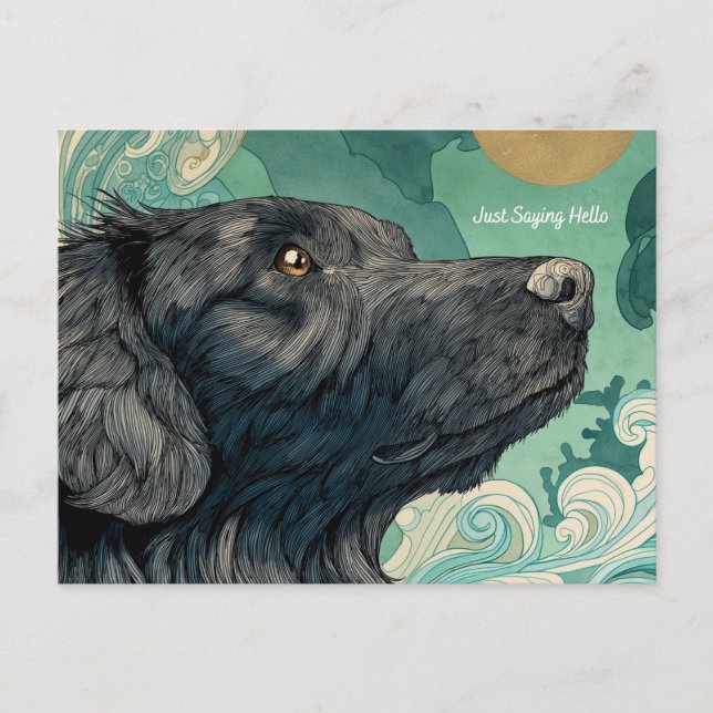Just Saying Hello Dog Postcard (Front)