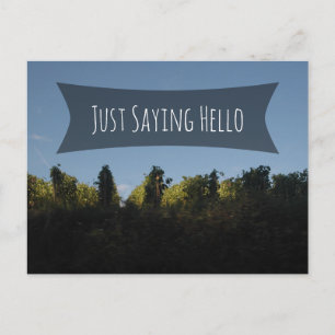 "Just Saying Hello" Over Photo, Rows of Grapevines Postcard
