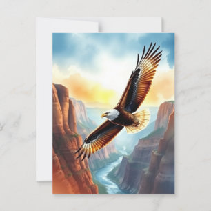Just Saying Hi    Eagle Soaring over Canyon Postcard