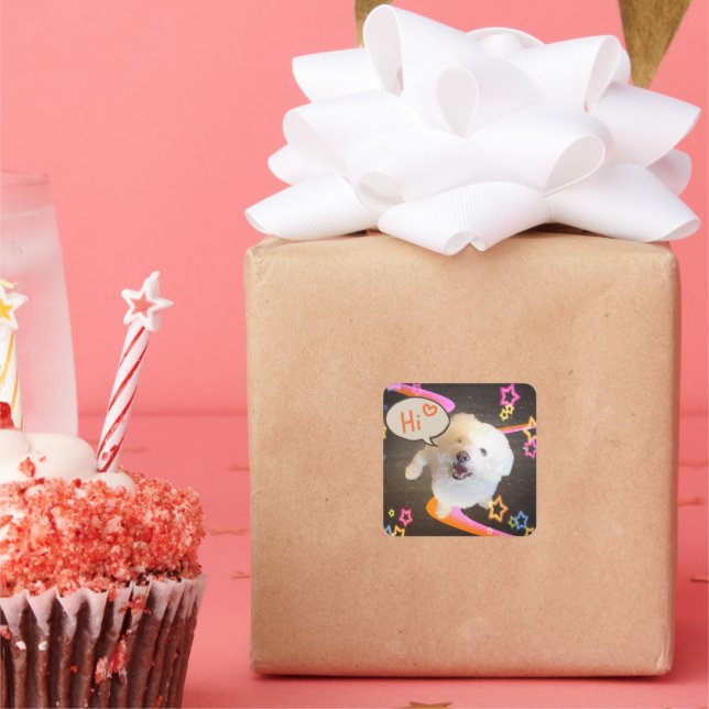 Just Saying "Hi"  Square Sticker (Party)