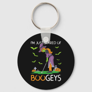 Just Scared Of Bogeys Witch Golf Halloween Key Ring