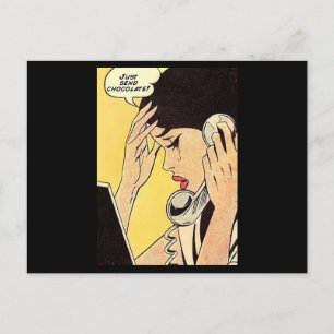 Just Send Chocolate Vintage comic art Postcard