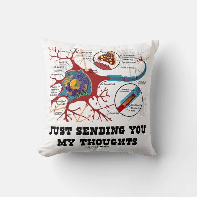 Just Sending You My Thoughts (Neuron / Synapse) Cushion (Front)