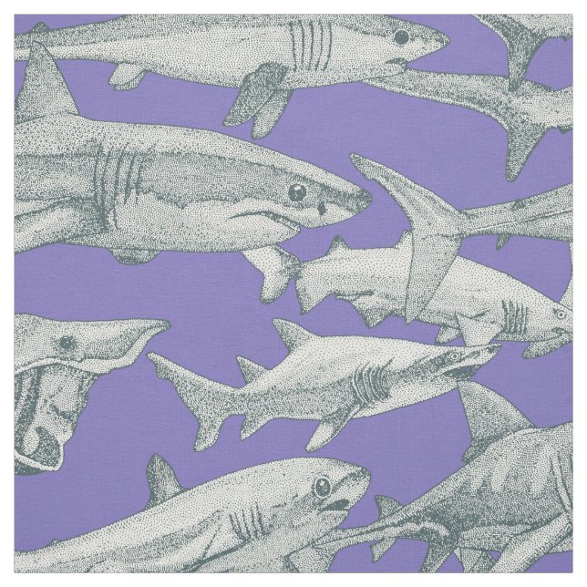 just sharks apatite lavender fabric (Swatch)
