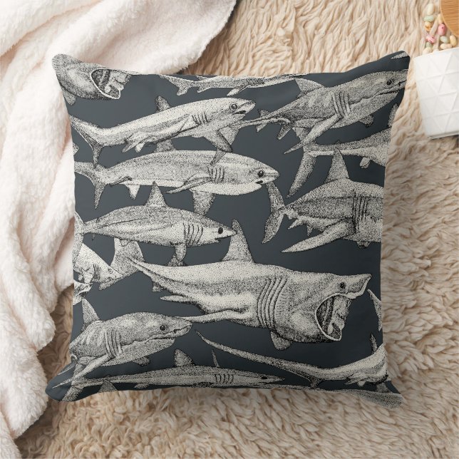 just sharks black gunmetal cushion (Blanket)