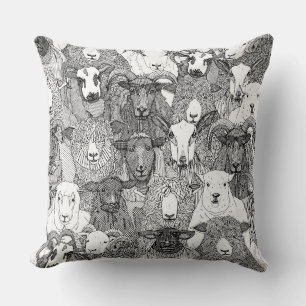 just sheep black white cushion