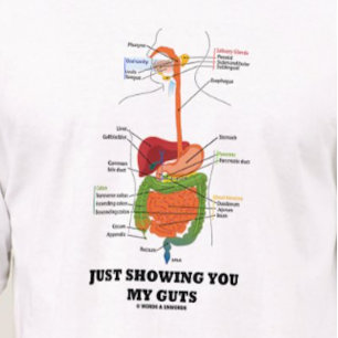 Just Showing You My Guts (Black Font Digestive) T-Shirt