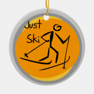 Just Ski T-shirts and Gifts Ceramic Ornament