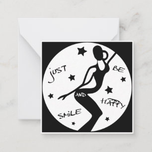 Just Smile And Be Happy, Funny Stick woman Card