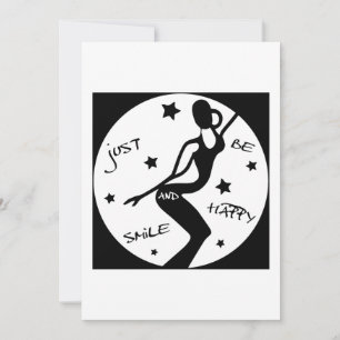 Just Smile And Be Happy, Funny Stick woman Thank You Card