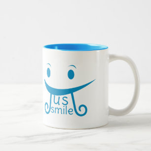 Just smile funny typography Two-Tone coffee mug