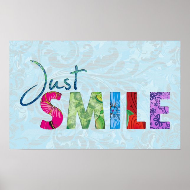 Just Smile Happy Quote 01 Poster (Front)