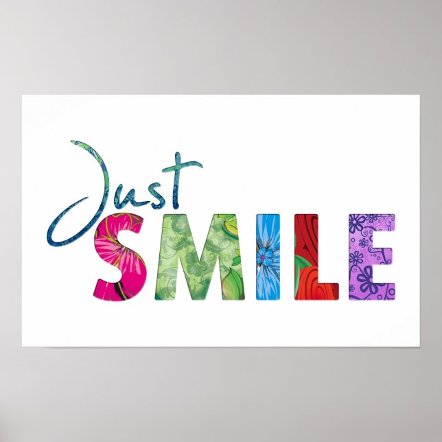 Just Smile Happy Quote 01 Poster (Front)