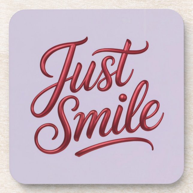 Just Smile Plastic Coaster Set (Front)