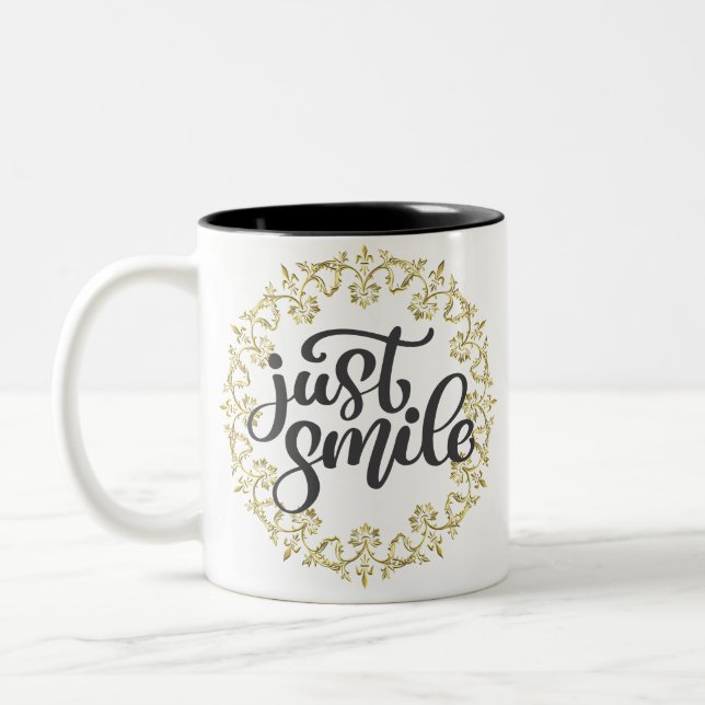 Just Smile Two-Tone Coffee Mug (Left)