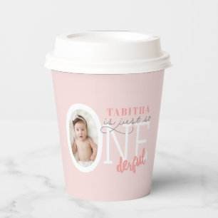 just so ONEderful girly birthday photo Paper Cups