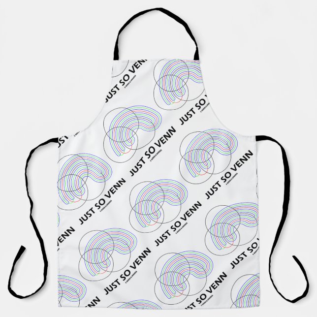 Just So Venn Venn Diagram Math Geek Humour Apron (Front)