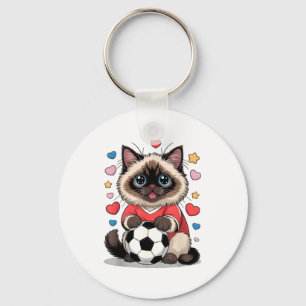 Just Soccer Cat Girl Who Loves Birman Mom Hearts K Key Ring