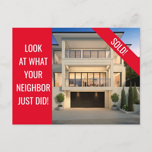 Just Sold - Fun Postcard - Red (Front)