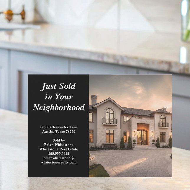 Just Sold Real Estate Marketing Custom Home Photo Card (Creator Uploaded)